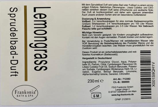 Lemongrass Whirlpool & Sprudelbad Duft Konzentrat 230ml