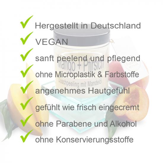 Mango Pfirsich Mandelöl Duschpeeling Body Scrub Körperpeeling | 320g